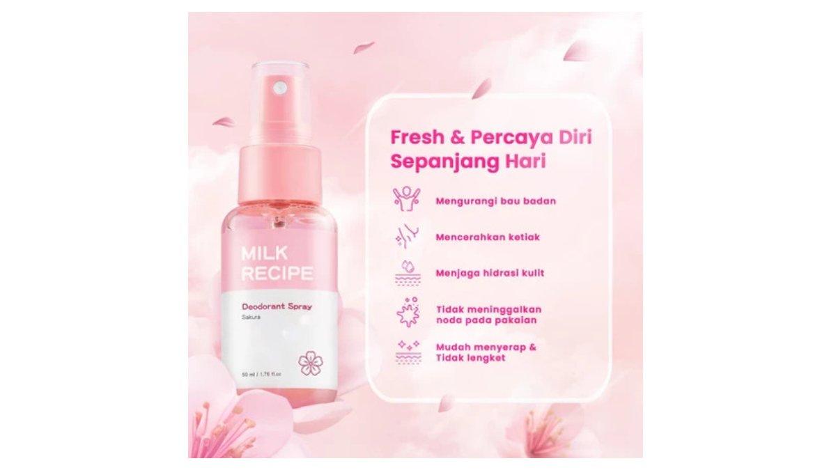 Ilustrasi manfaat produk Milk Recipe Deodorant Spray Sakura