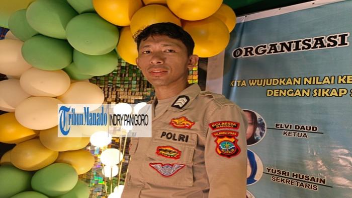 POLISI - Potret Brigadir Andika Eko Putra. Andika adalah polisi di Kecamatan Singkil, Kota Manado, Sulawesi Utara. 