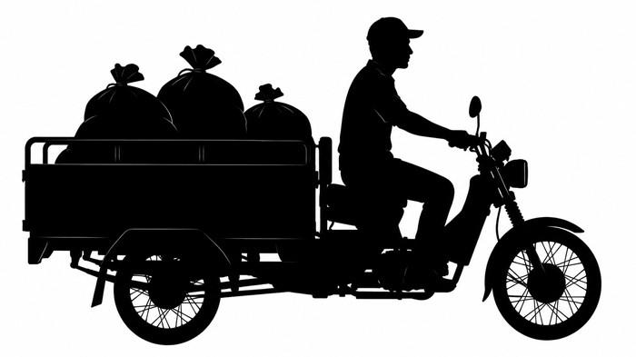 ilustrasi opbm ilustrasi sampah ilustrasi bentor ilustrasi nozomi ilustrasi pengangkut sampah ilustrasi gerobak motor ilustrasi becak motor