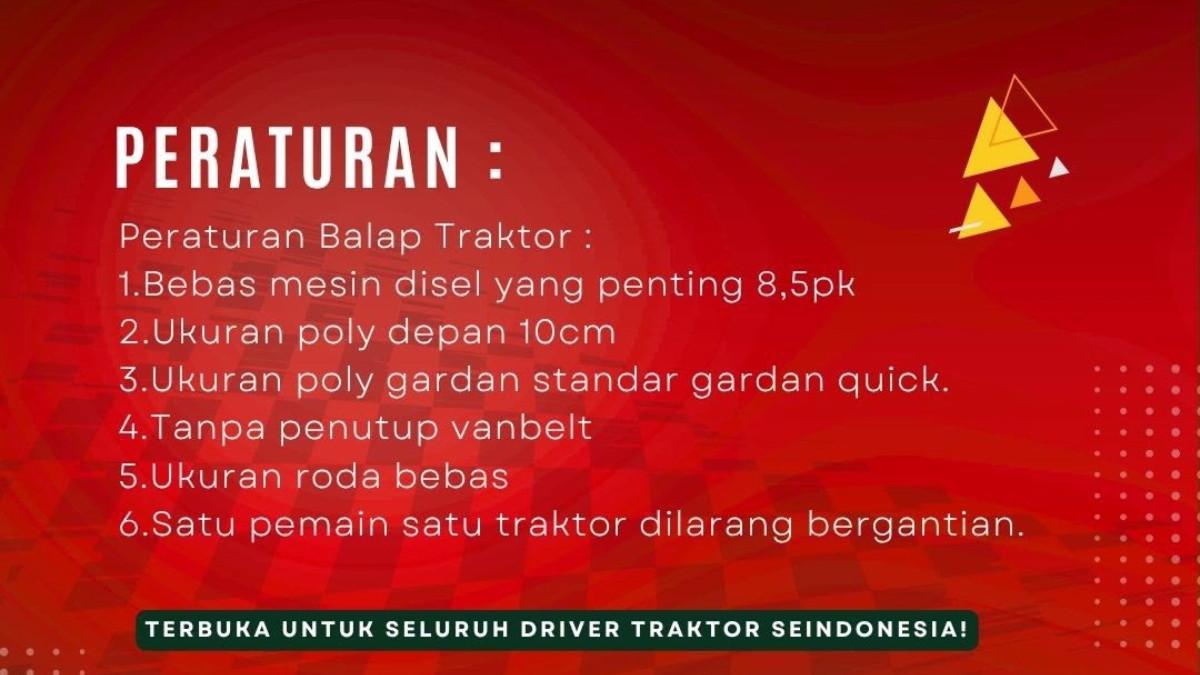 KABAR KLATEN - Peraturan lomba balap traktor di Klaten.
