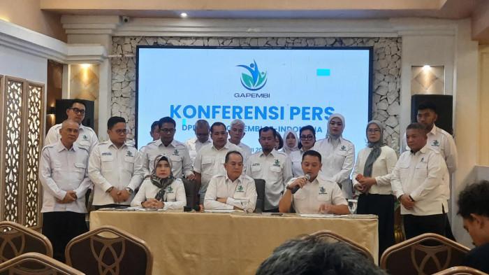 Konferensi Pers Gabungan Pengusaha Makan Bergizi Indonesia (Gapembi) terkait moratorium MBG selama libur sekolah di Pribadi House, Jakarta Selatan, Kamis (18/6/2026).