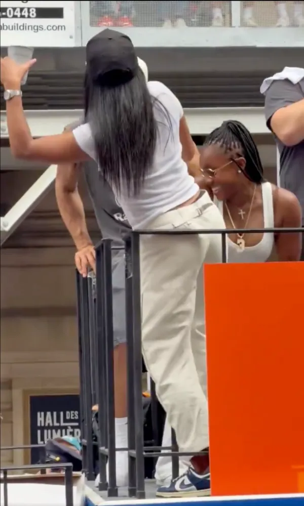 Josh Hart's wife Shannon dancing on a bus.