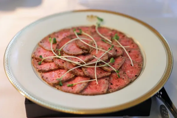 Pan-seared Wagyu beef served to guests at the event. Photo by Read/Quynh Tran