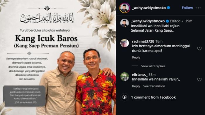 KABAR DUKA -- Aktor Icuk Nugroho, pemeran karakter ikonik Kang Saep dalam sinetron Preman Pensiun, meninggal dunia pada Sabtu (20/6/2026) pagi di usia 50 tahun.