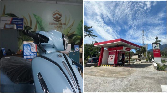 Kolase foto Pertashop milik BUMDes Tumang, di Cepogo, Boyolali.