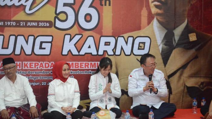 HAUL - DPC PDI Perjuangan Kabupaten Cianjur memperingati Bulan Bung Karno dengan menggelar Haul ke-56 Bung Karno, Minggu (21/6/2026). Kegiatan tersebut mengusung tema 