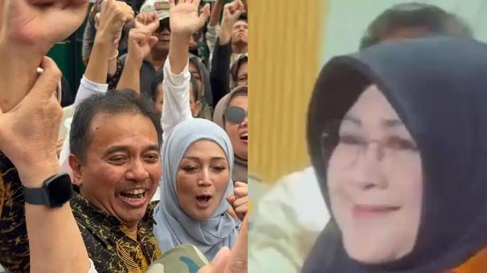 PENANGGUHAN PENAHANAN - Momen Roy Suryo dan Dokter Tifa disambut pelukan dan tangis harus dari pendukung usai resmi dapat penangguhan penahanan dari jaksa atas kasus dugaan ijazah palsu Jokowi di Kejaksaan Negeri Jakarta Selatan, Senin (22/6/2026). Roy Suryo dan dr Tifa mendapat penangguhan penahanan dari jaksa atas kasus dugaan ijazah palsu Jokowi.