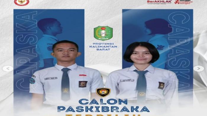 PASKIBRAKA NASIONAL 2026 - dua wakil Kalimantan Barat yang berhasil lolos seleksi calon Pasukan Pengibar Bendera Pusaka (Paskibraka) tingkat nasional tahun 2026 yakni Mirza Rafi Navazani, siswa SMAN 1 Sintang dan Celine Olivia Apriani Theo, siswi asal Pontianak. Mereka akan bertugas mengibarkan bendera pusaka di Istana Negara pada HUT RI ke-81, 17 Agustus 2026.