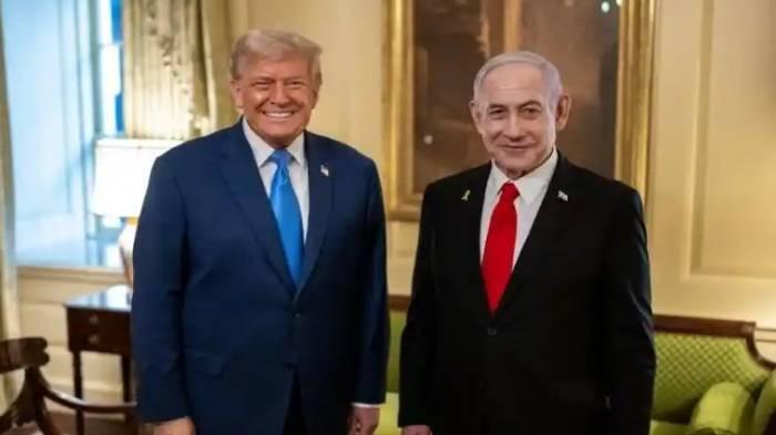 MEMANAS - Presiden Donald Trump dan Perdana Menteri Israel Benjamin Netanyahu berbicara secara pribadi di Ruang Vermeil sebelum makan malam, Senin, 7 Juli 2025, di Gedung Putih. Hubungan mereka kini semakin memanas gara-gara Perang Libanon.