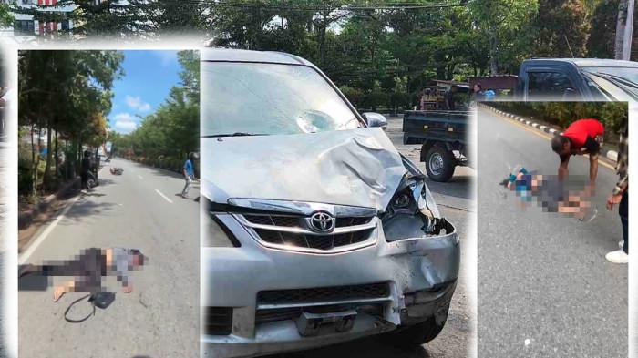 KECELAKAAN KUBU RAYA - Dua korban tergeletak usai ditabrak mobil Avanza di Jalan Arteri Supadio, Kabupaten Kubu Raya pada Selasa 23 Juni 2026. Saksi satpam setempat mengungkap kondisi korban usai kecelakaan.