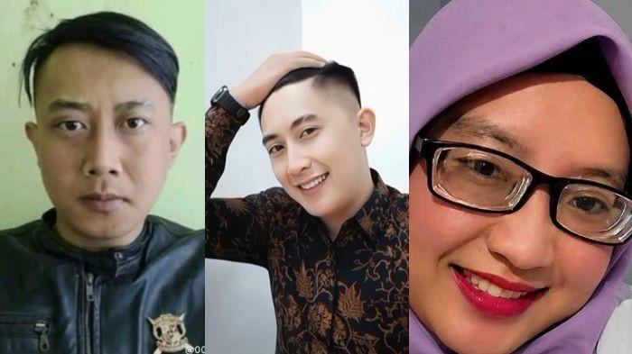 KASUS VIRAL - Kolase foto Taufik Hidayat yang diedit AI (tengah), foto Taufik asli (kiri) dan Yuvita Tri Rezeki (kanan), Selasa (23/6/2026). Meski berstatus buron, sosial media Taufik diduga masih aktif hingga sekarang bahkan postingan terakhirnya ramai disorot.