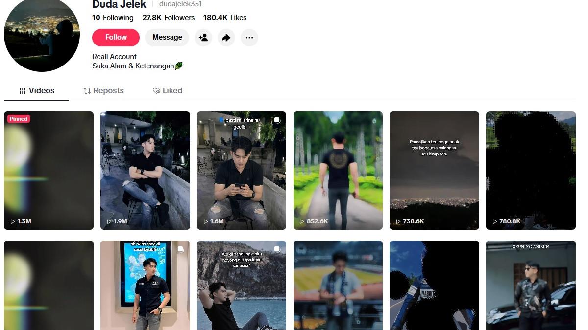 WANITA DISEKAP DI BANDUNG - Capture halaman TikTok diduga milik Taufik Hidayat pelaku penyekapan wanita di Bandung