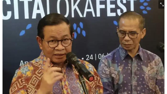 JAKARTA MENDENGAR - Gubernur DKI Jakarta Pramono Anung Wibowo (kiri) dan CEO Tribun Network Dahlan Dahi saat ditemui awak media di venue Cita Loka Fest di Aryaduta Hotel, Jakarta, Rabu (24/6/2026). Pramono Anung ungkap Pemprov DKI Jakarta akan tetap mengedepankan upaya untuk mendengar keluhan masyarakat Jakarta dan bertindak cepat terhadap kritik dan masukan.