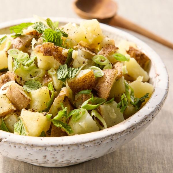 A recipe image of Lebanese Potato Salad. Credit: Photographer: Jacob Fox, Food Stylist: Sammy Mila, Prop Stylist: Joseph Wanek.