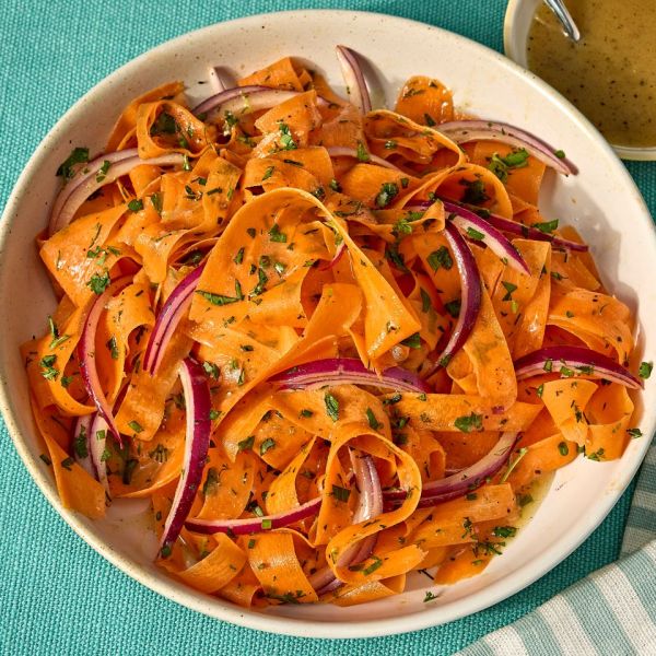 A recipe image of Carrot-Vinegar Salad. Credit: Photographer: Jen Causey.