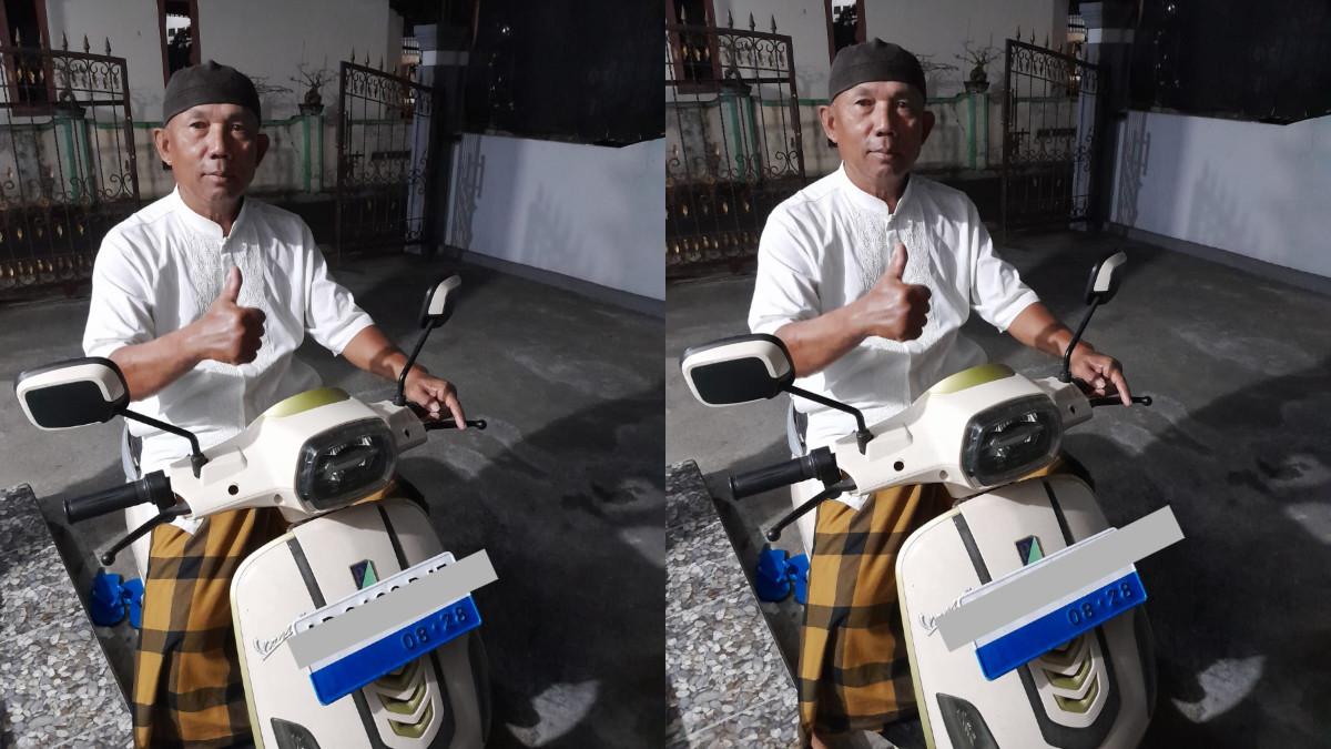 Irianto (64), warga Desa Geneng, Kelurahan Kaling, Kecamatan Tasikmadu, Kabupaten Karanganyar, Jateng, menjadi salah satu contoh masyarakat yang mulai beralih ke motor listrik. 