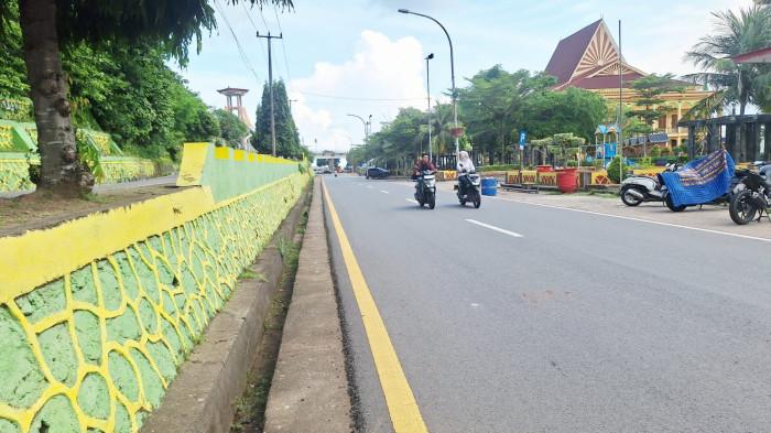 KECELAKAAN  - Lokasi kecelakaan kecelakaan tunggal sepeda motor di Jalan Agus Salim Tanjungpinang, Kepulauan Riau (Kepri) Rabu (24/6/2026).