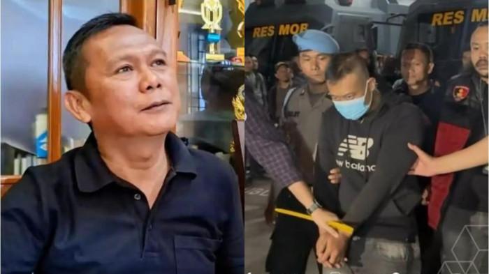 KASUS PENYEKAPAN - (Kiri) Dadang Ahyar Ismail (53), mantan atasan Taufik Hidayat memperlihatkan foto penyekap YTR di Komplek Griya Pesona, Desa Gunungleutik, Kecamatan Ciparay, Kabupaten Bandung, Rabu 24 Juni 2026 dan (Kanan) Taufik Hidayat saat ditangkap polisi dari Polda Jabar.