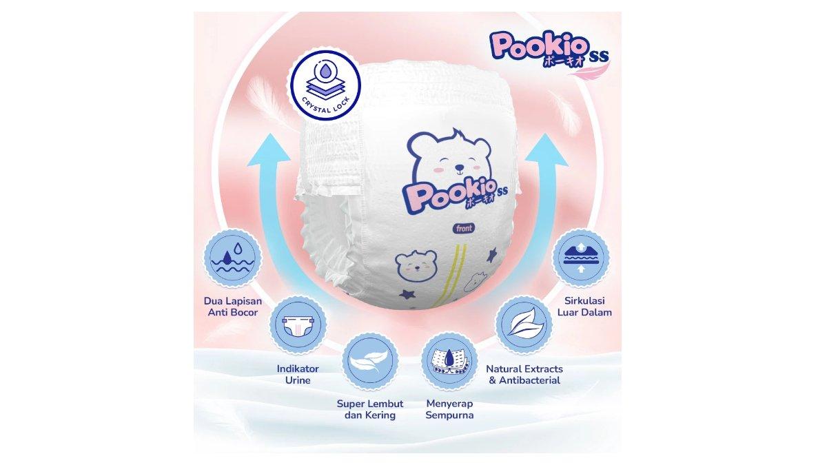 Ilustrasi popok bayi dengan indikator pipis