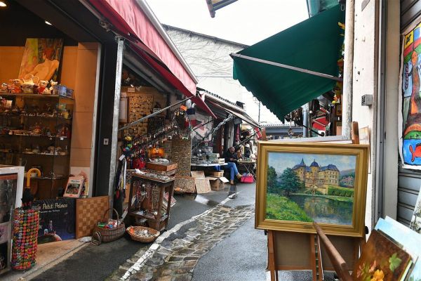The Saint-Ouen flea market, France.