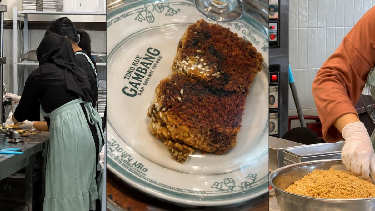 TOKO KUE GAMBANG - Suasana Toko Kue Gambang di kawasan Pasar Johar, Semarang, yang menghadirkan roti ganjel rel dengan konsep kafe modern dan interior bergaya vintage.