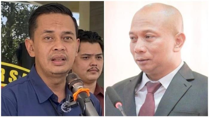 POLDA SULTRA - Kolase foto arsip Kombes Wisnu Wibowo (kiri) dan Kombes Didik Erfianto (kanan). Dalam mutasi Polri terbaru, Kombes Wisnu yang menjabat Direktur Reserse Kriminal Umum Kepolisian Daerah Sulawesi Tenggara (Dirreskrimum Polda Sultra) diangkat dalam jabatan baru sebagai Direktur Reserse Kriminal Khusus (Dirreskrimsus) Polda Sultra, sementara jabatan dirreskrimum yang ditinggalkannya akan diisi Kombes Didik Erfianto yang sebelumnya menjabat Psikolog Kepolisian Madya TK III SSDM Polri.(Dok TribunnewsSultra.com. handover)
