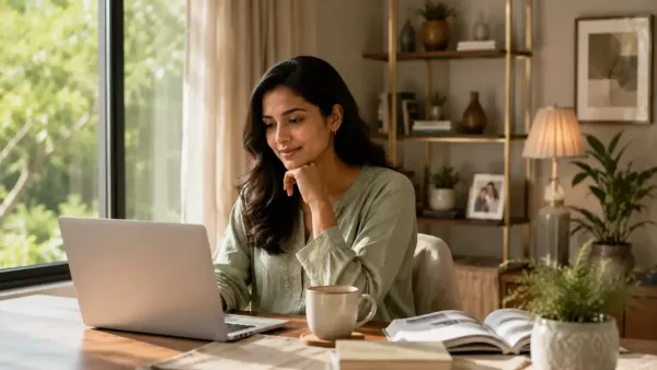 Woman planning a short weekend getaway from home