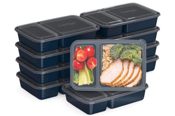 Amazon Bentgo 20-Piece Lightweight, Durable, Reusable BPA-Free 2-Compartment Containers Credit: Amazon