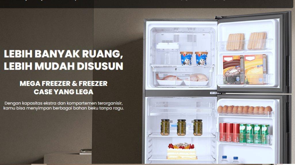 Sharp Kulkas 2 Pintu SHINE Glass Door J-Tech Inverter 352 Liter SJ-456GI-GW.
