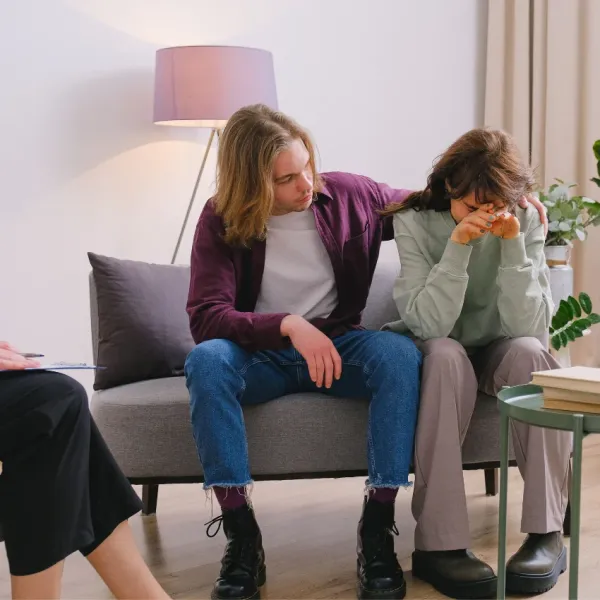 Couple having a respectful but difficult conversation while maintaining emotional safety and trust