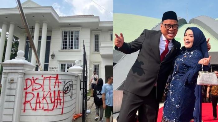 RUMAH DIJARAH - Kolase Uya Kuya bersama Astrid dan nasib rumahnya usai digeruduk massa, Minggu (31/8/2025).