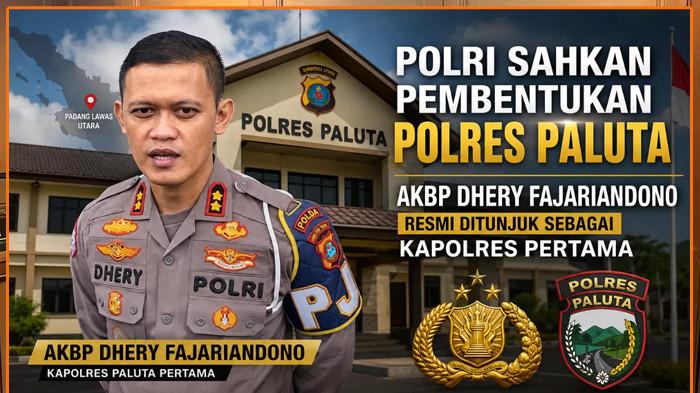 AKBP Dhery Fajariandono resmi menjabat sebagai Kapolres pertama di Padang Lawas Utara (Paluta), Polres baru di jajaran Polda Sumut, berdasarkan Surat Telegram Kapolri Nomor ST/1341/IV/KEP/2026, yang diterbitkan pada 25 Juni 2026. Surat Telegram Kapolri ini merupakan bagian dari mutasi besar-besaran Polri yang melibatkan 1.121 personel Pati dan Pamen.