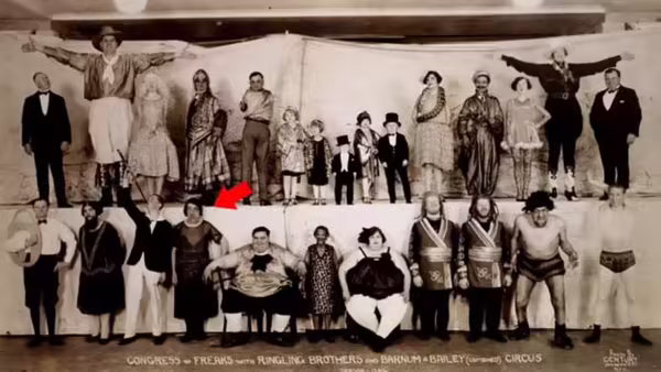 Mary Ann Bevan in one of the "Freak Shows" (Image courtesy: rarehistoricalphotos.com)