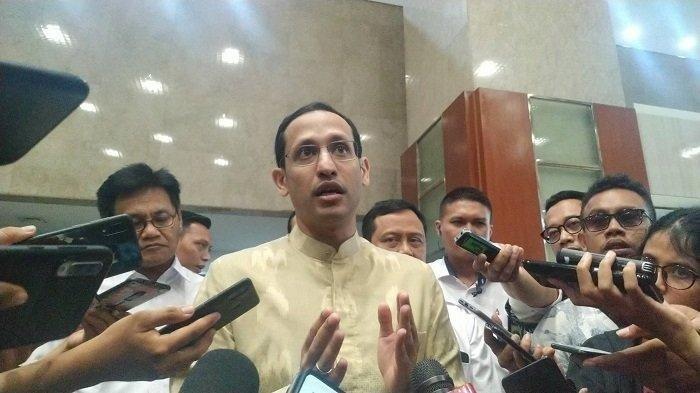 Menteri Pendidikan dan Kebudayaan (Mendikbud) Nadiem Makarim di Kompleks Parlemen Senayan, Jakarta Pusat, Kamis (20/2/2020)