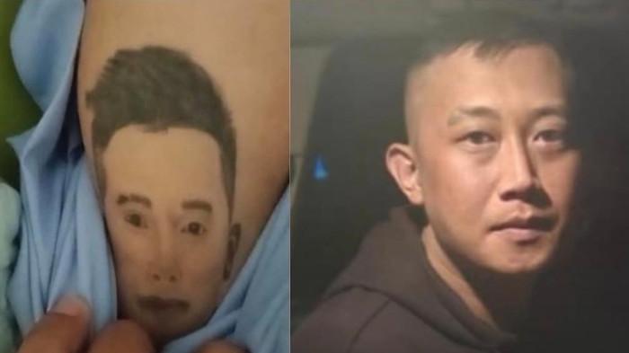 TATO - Tato di tubuh YTR korban penyekapan dan penyiksaan Taufik Hidayat (Foto kanan). Pengacara YTR Januar Solehuddin menyebut tato itu dibuat dengan ancaman dari Taufik.