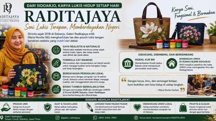 Infografis produk Raditajaya yang dikelola oleh Maria Novita Sechan