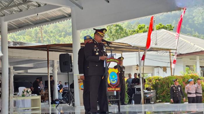 Upacara Peringatan Hari Bhayangkara ke-80 digelar di Lapangan Gelora Santiago
