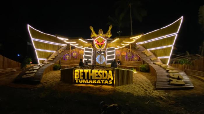 PKPG 2026 - Tenda Seri A milik Pemuda Jemaat GMIM Bethesda Tumaratas, Kecamatan Langowan Barat, Kabupaten Minahasa dalam ajang Perkemahan Karya Pemuda Gereja (PKPG) GMIM 2026 yang berlangsung di Bumi Perkemahan Senayan Lobu, Wilayah Tombatu Barat, Kabupaten Minahasa Tenggara.