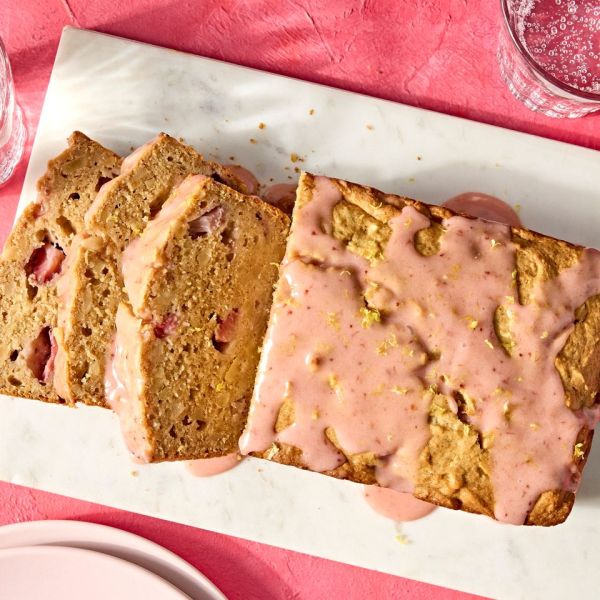 A recipe image of High-Protein Strawberry-Lemon Ricotta Bread Credit: Photographer: Jen Causey, Food Stylist: Julian Hensarling, Prop Stylist: Christina Daley.