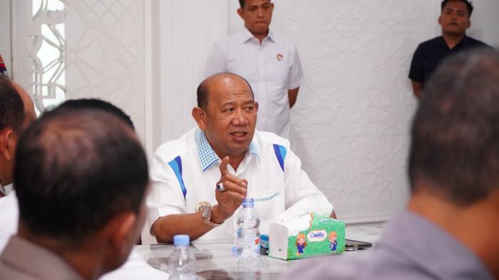 PERTEMUAN - Bupati Langkat, Syah Afandin saat menggelar pertemuan di Kantor Bupati Langkat, Sumatera Utara, Kamis (14/5/2026). 