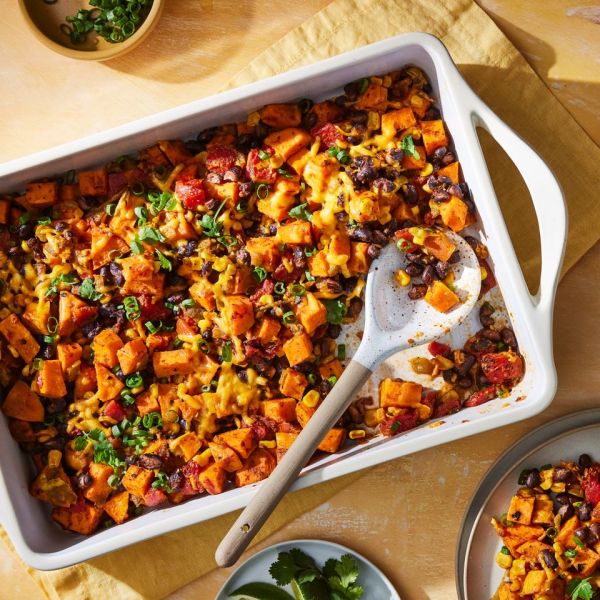 Cheesy Sweet Potato & Black Bean Casserole Credit: Rachel Marek