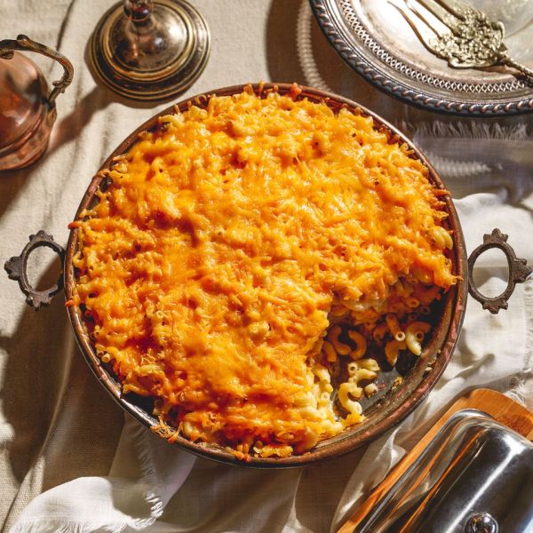 A dish of baked macaroni and cheese Credit: Jerrelle Guy