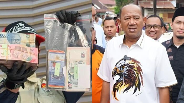 BUPATI LANGKAT - Syah Afandin, yang akrab disapa Ondim, adalah politikus asal Sumatera Utara yang kini menjabat sebagai Bupati Langkat periode 2025–2030 setelah dilantik pada 20 Februari 2025. (Kiri) Petugas KPK menunjukkan barang bukti yang didapat dari Operasi Tangkap Tangan Bupati Langkat Syah Afandin di Gedung KPK di kawasan Kuningan, Jakarta, Jumat (4/7/2026) malam.