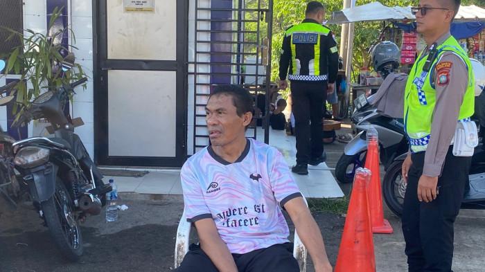 Bertus, pengemudi kendaraan Mitsubishi Storm BP 8728 ZD yang terlibat insiden laka beruntun di simpang Kepri Mall, Sabtu (4/7).