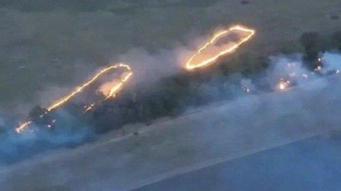 Hasil serangan drone naga Ukraina membakar parit hutan tempat persembunyian tentara Rusia