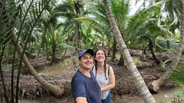 Liam and Sarah on a trip to the Mekong Delta. Photo: NVCC