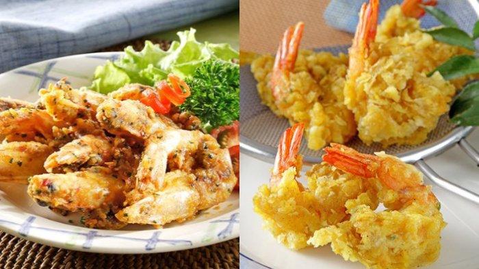 udang goreng kari dan udang goreng telur asin