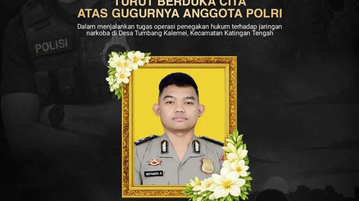 POLISI GUGUR – Bripda Nopandri Ramadhan, personel Polres Katingan yang gugur usai insiden penggerebekan terduga bandar sabu di Desa Tumbang Kalemei, Kabupaten Katingan, Kalimantan Tengah.