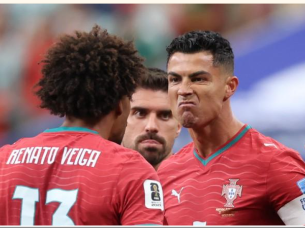 Kapten Timnas Portugal, Cristiano Ronaldo, saat selebrasi bersama rekan-rekannya seusai cetak gol melawan Uzbekistan dalam laga kedua Grup K Piala Dunia 2026, di NRG Stadium, Houston, Amerika Serikat, Rabu (24/6/2026) dini hari WIB.