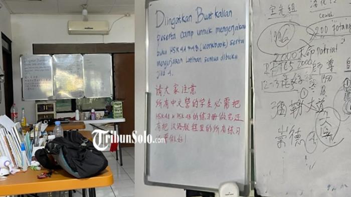 KASUS PENIPUAN - Tempat Camp korban belajar dan tinggal di Telukan, Kecamatan Grogol, Kabupaten Sukoharjo, Jawa Tengah, pada Minggu (5/6/2026). Terduga pelaku dugaan penipuan berkedok kursus bahasa Mandarin di Kabupaten Sukoharjo, Jawa Tengah, disebut sempat berupaya melakukan mediasi dengan para peserta sebelum akhirnya menghilang.
